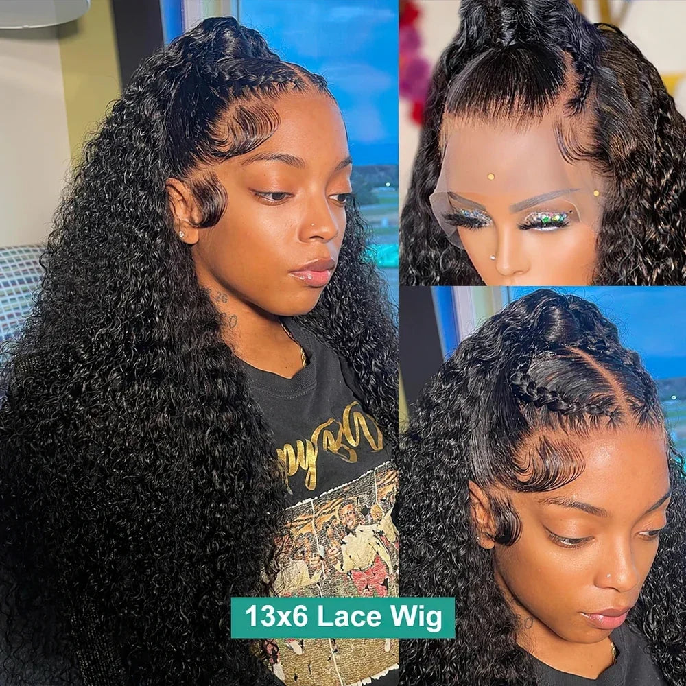 250 Density 30 Inch Kinky Curly 360 13x6 13x4 HD Lace Front Wig 6x6 Closure Glueless Wig Deep Wave Lace Frontal Human Hair Wig