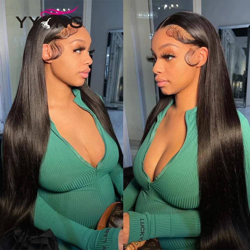 13x6 HD Transparent Straight Lace Front Human Hair Wigs For Women 180% Pre Plucked 4x4 Closure Wig 30 Inch 13x4 Lace Frontal Wig