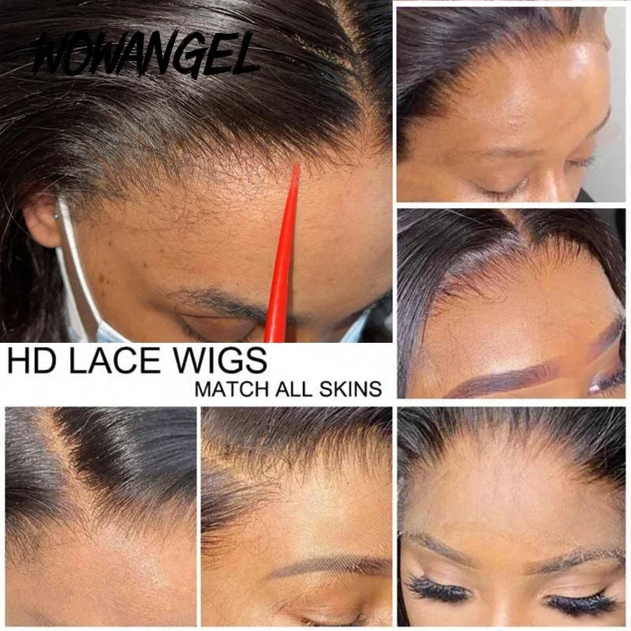 Wow Angel Glueless Wigs 5x5 HD Lace Closure Wigs Silk Straight Melt Skins Deep Part Ready to Go Human Hair Wig Remy For Woman