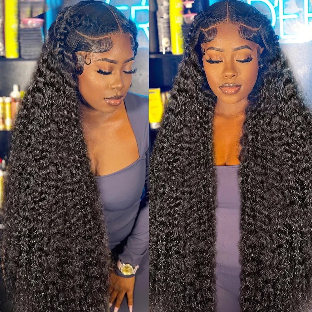 250 Density 30 Inch Kinky Curly 360 13x6 13x4 HD Lace Front Wig 6x6 Closure Glueless Wig Deep Wave Lace Frontal Human Hair Wig