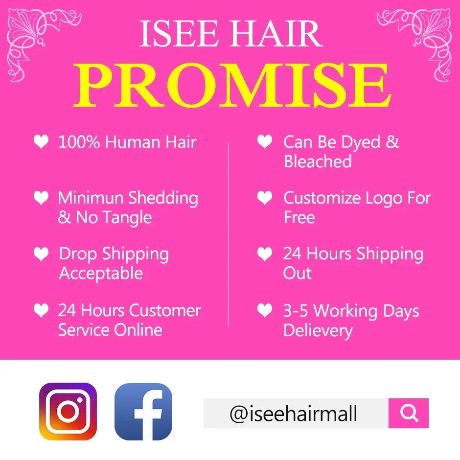 ISEE HAIR Human Hair Bundles With Frontal 13*4 Pre Plucked Lace Frontal Remy Peruvian body Wave Bundles With Frontal