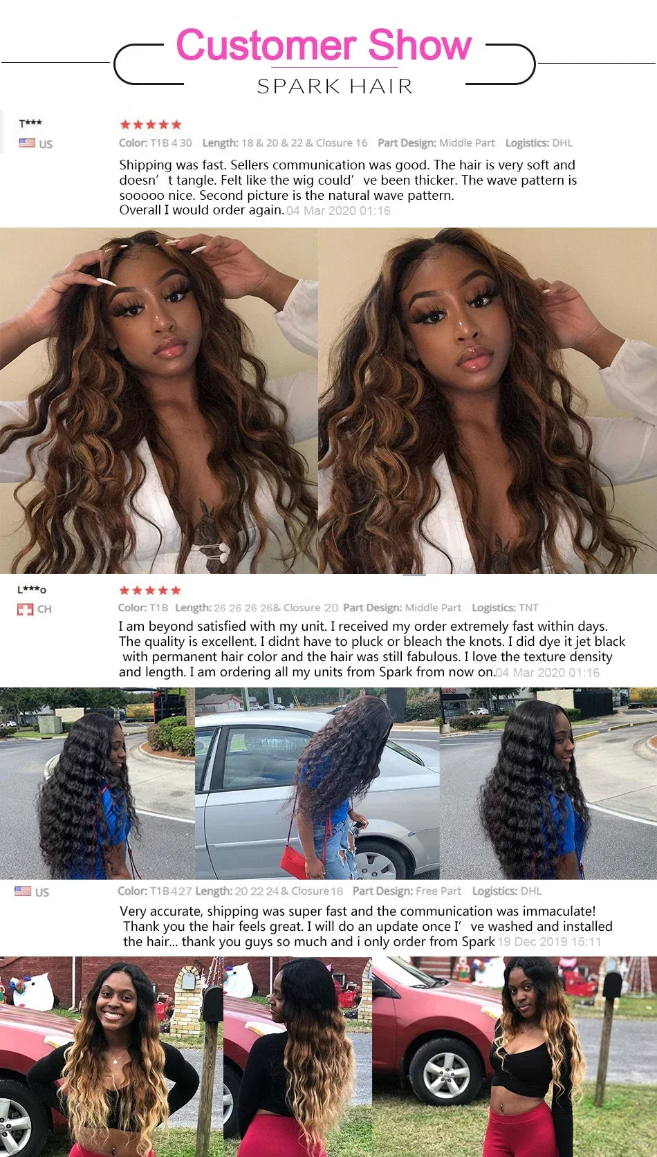 Spark Brazilian Loose Deep Wave Bundles With Closure Ombre Hair Human Hair With Lace Closure Remy Hair Extension Medium  Ratio