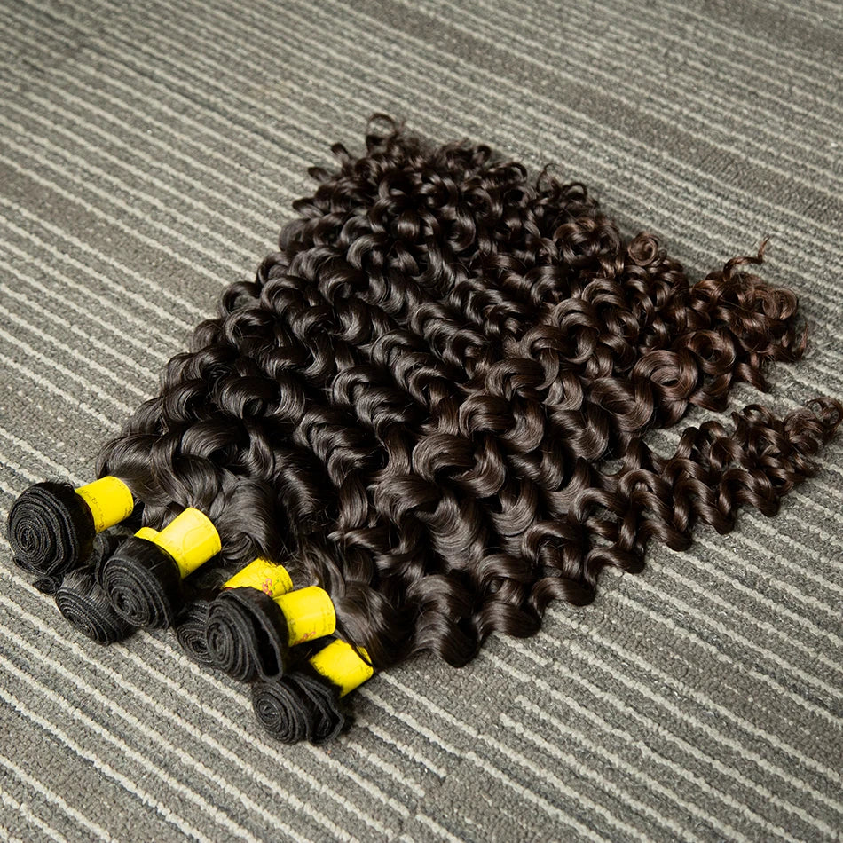 Rosabeauty Deep Wave Human Hair Bundles Brazilian 3 4 Bundles Remy Curly Water Wave Human Hair Extensions Double Weft