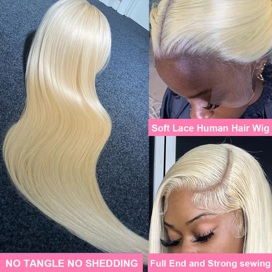 Rosabeauty 40 Inch 13x4 Straight 613 Hd Honey Blonde Lace Front Human Hair Wigs Brazilian 13x6 Color Lace Frontal Wigs For Women