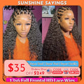 Wow Angel 36inch Water Wave 13x6 Full Frontal HD Lace Wigs 250% Curly Wigs HD Lace Front Human Hair Wigs Melt Skins For Woman