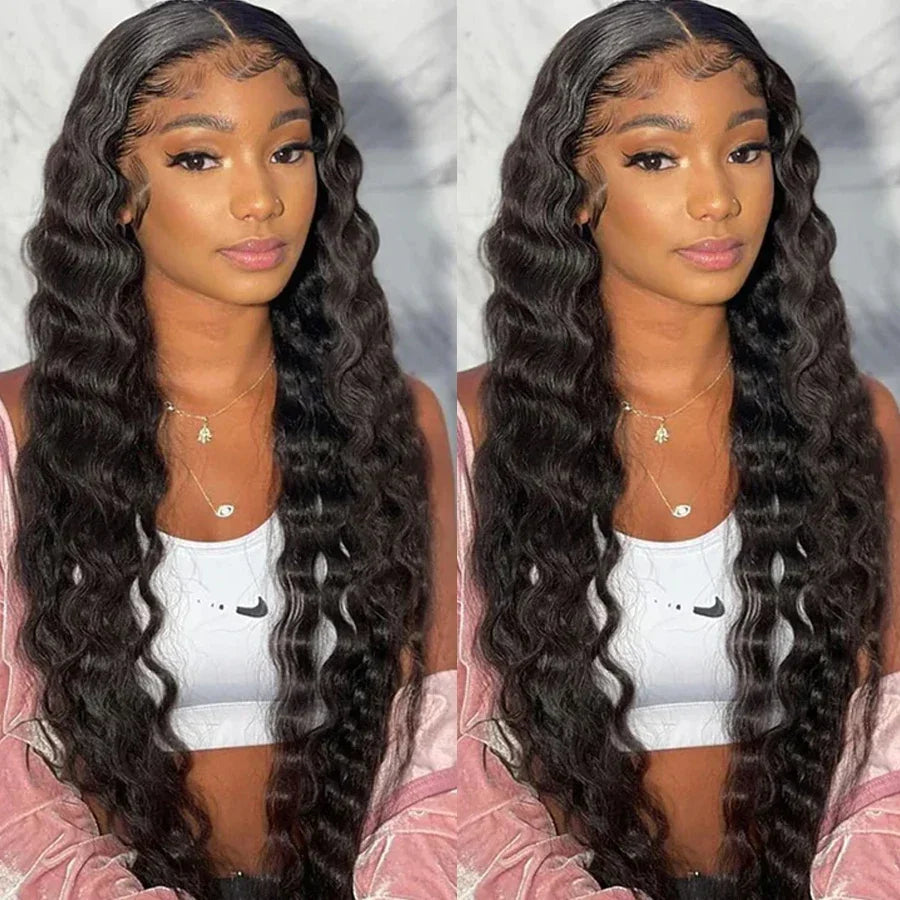 250% Glueless 13x6 HD Lace Frontal Human Hair Wigs Wear&Go Preplucked 5x5 HD Lace Closure Wig For Black Women Loose Deep Wave