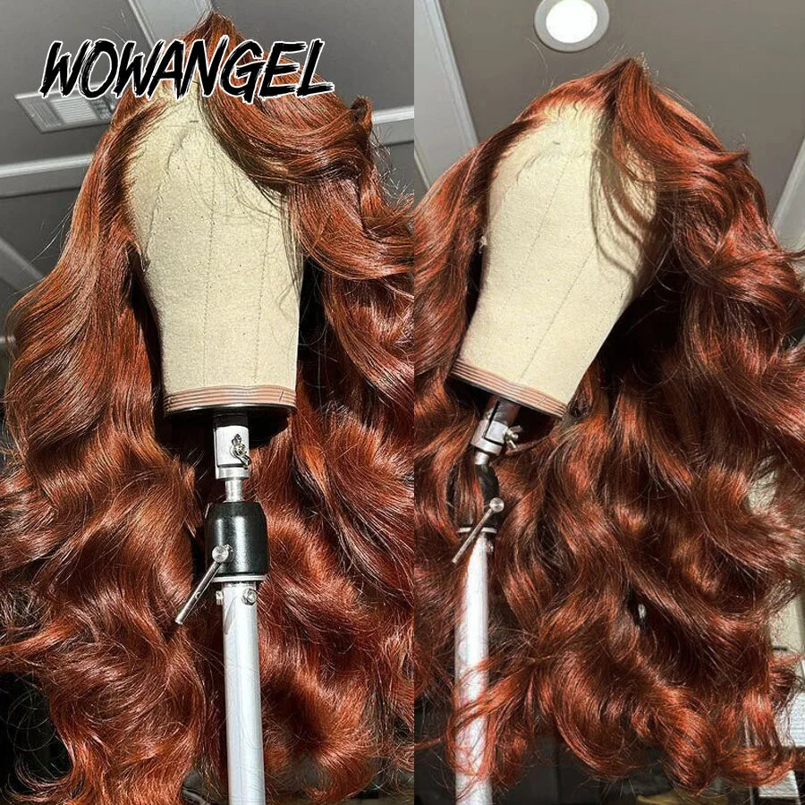 30inch Body Wave Wigs 13x6 HD Lace Frontal Wigs Reddish Brown Colored Wigs Pre Cut HD Transparent Lace Front Human Hair Wig