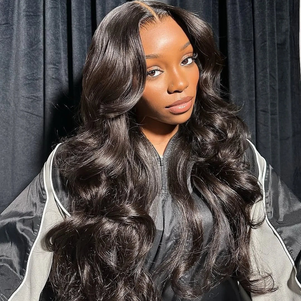 #4 Brown Highlight Human Crochet Hair With String Body Wave Invisible Pre Separated Knotless Crochet Hair Extensions For Braid