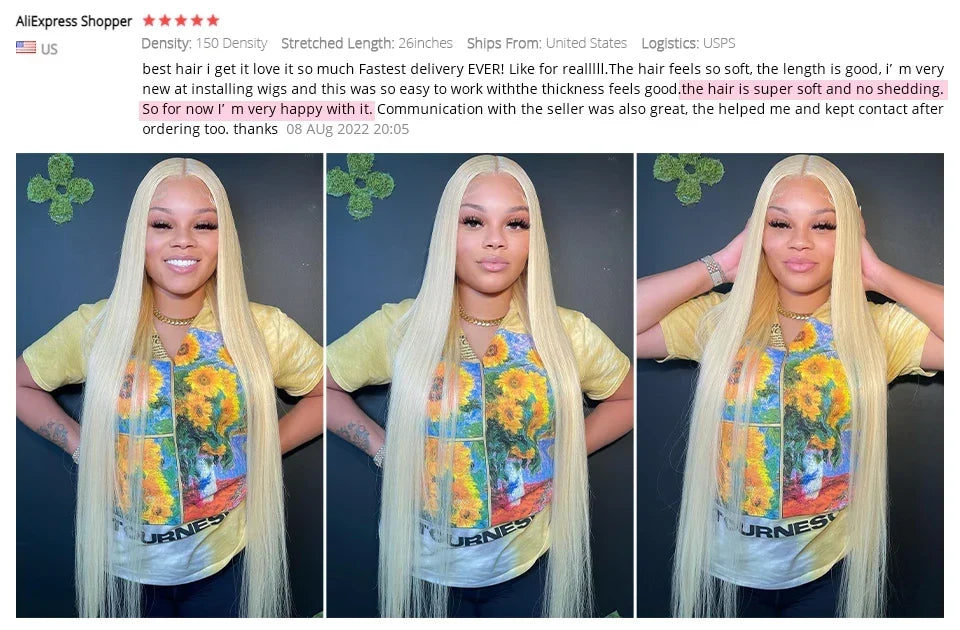 Ishow 613 Full Lace Human Hair Wig Blonde Lace Front Wig Human Hair Full Lace Wig Straight 13x4 Lace Front Human Hair Wig