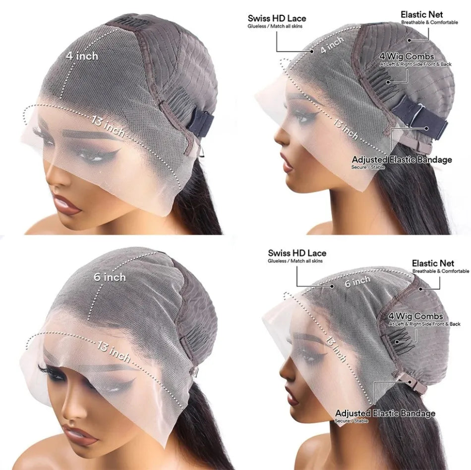 Ginger Human Hair Wigs Body Wave Frontal Wig 13X6 Human Hair 30 Inch Colored Lace Front Wig Brazilian Hair 250 Density For Women