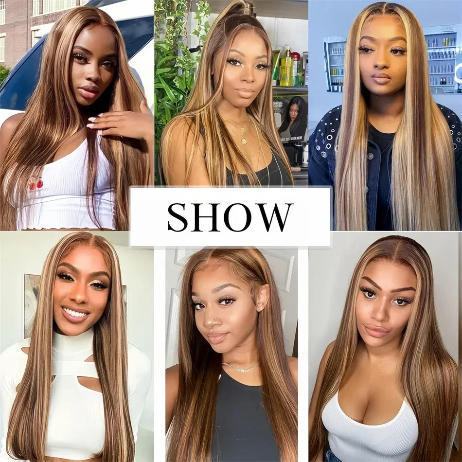 HD Highlight 13x4 Bone Straight Lace Front Wig Vietnamese Honey Blonde 13x6 Lace Frontal Wigs Remy Human Hair Wig Pre Plucked