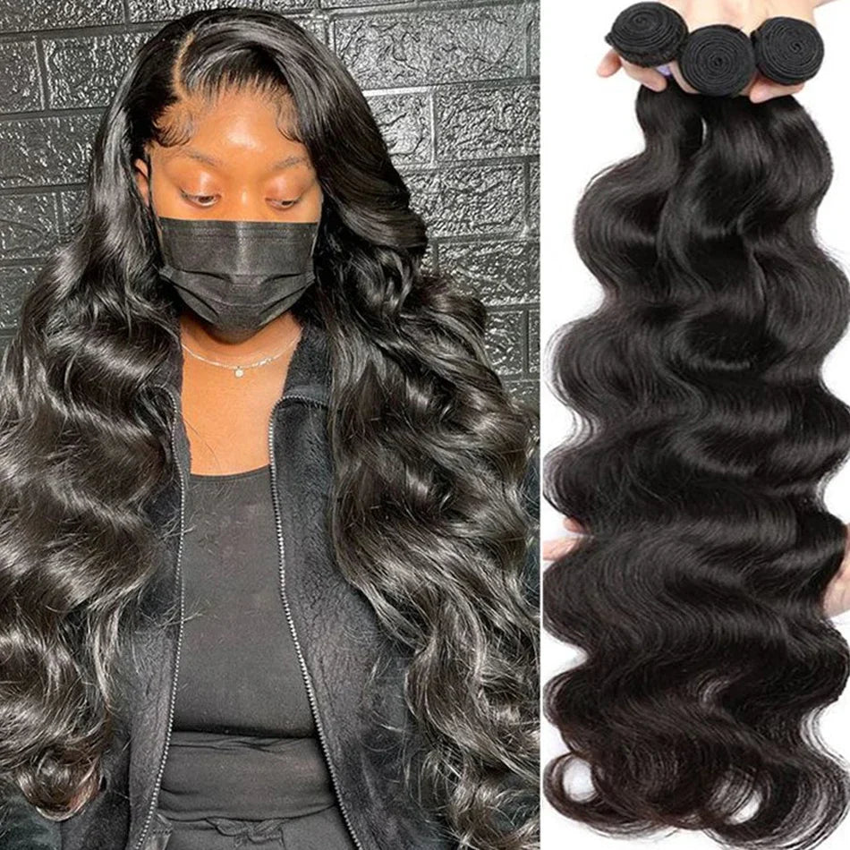 30 32 Inch Body Wave Bundles 1 3 4 Bundles Brazilian Hair Water Wavy Weave Human Hair Bundles Extensions Tissage For Women