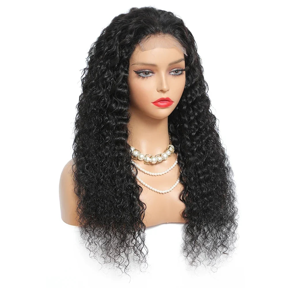 Transparent Remy Deep Wave Lace Front Wig 13x4 13x6 Water Wave Lace Frontal Wig 4X4 Closure Human Hair Wigs For Women Glueless