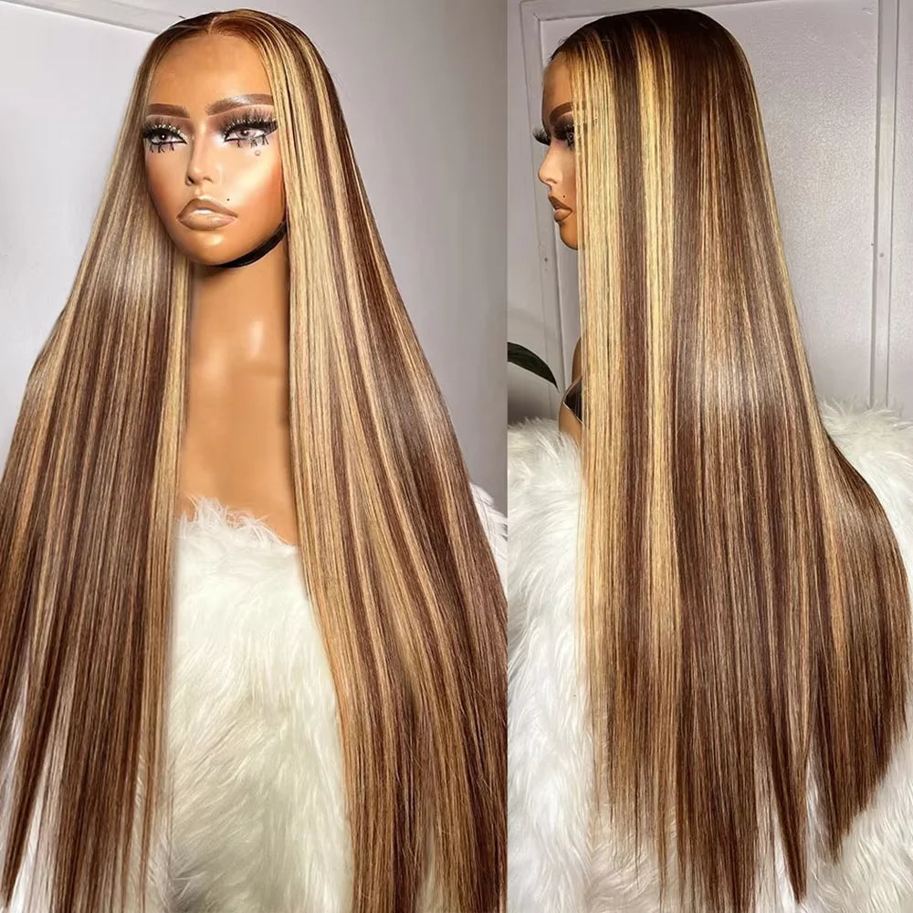 HD Highlight 13x4 Bone Straight Lace Front Wig Vietnamese Honey Blonde 13x6 Lace Frontal Wigs Remy Human Hair Wig Pre Plucked