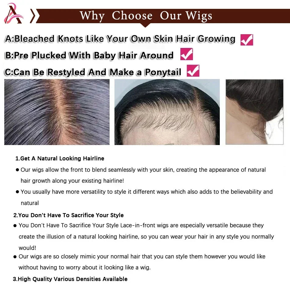 13x4 Chocolate Brown Lace Front Wigs 13x6 HD Transparent Lace Frontal Wig Colored Bleached Body Wave Human Hair Wigs For Women