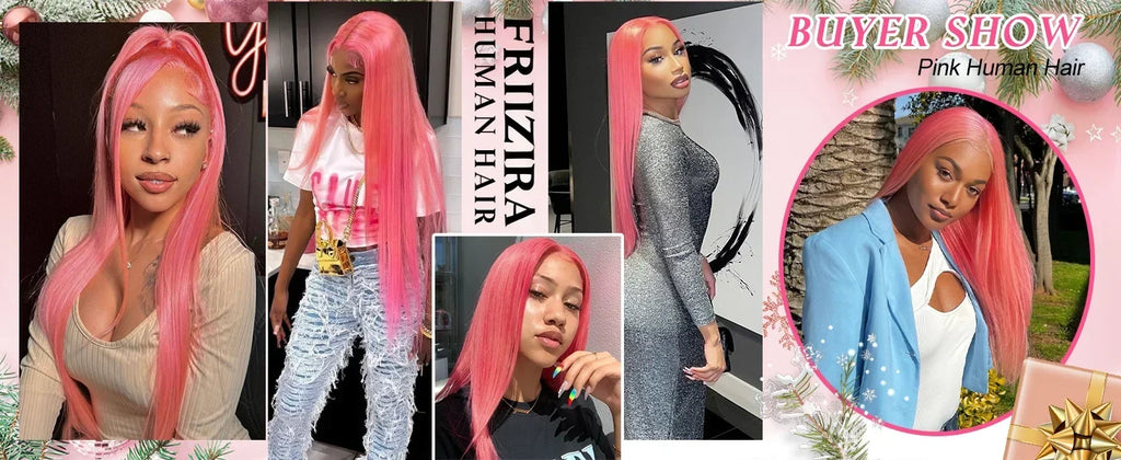 250% Density Light Pink Bone Straight Pink Human Hair Wig 30 Inch 13x6 HD Transparent Lace Frontal Wigs Real Human Hair