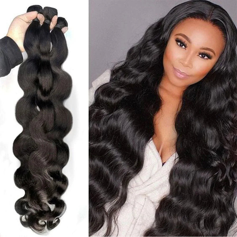 30 32 Inch Body Wave Bundles 1 3 4 Bundles Brazilian Hair Water Wavy Weave Human Hair Bundles Extensions Tissage For Women