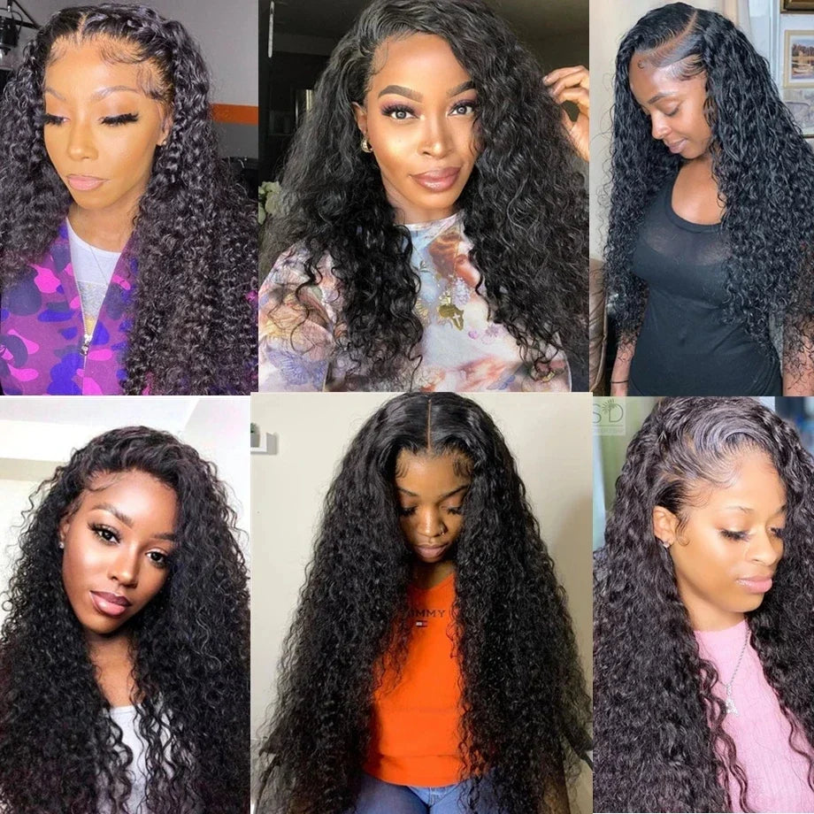 Transparent Remy Deep Wave Lace Front Wig 13x4 13x6 Water Wave Lace Frontal Wig 4X4 Closure Human Hair Wigs For Women Glueless