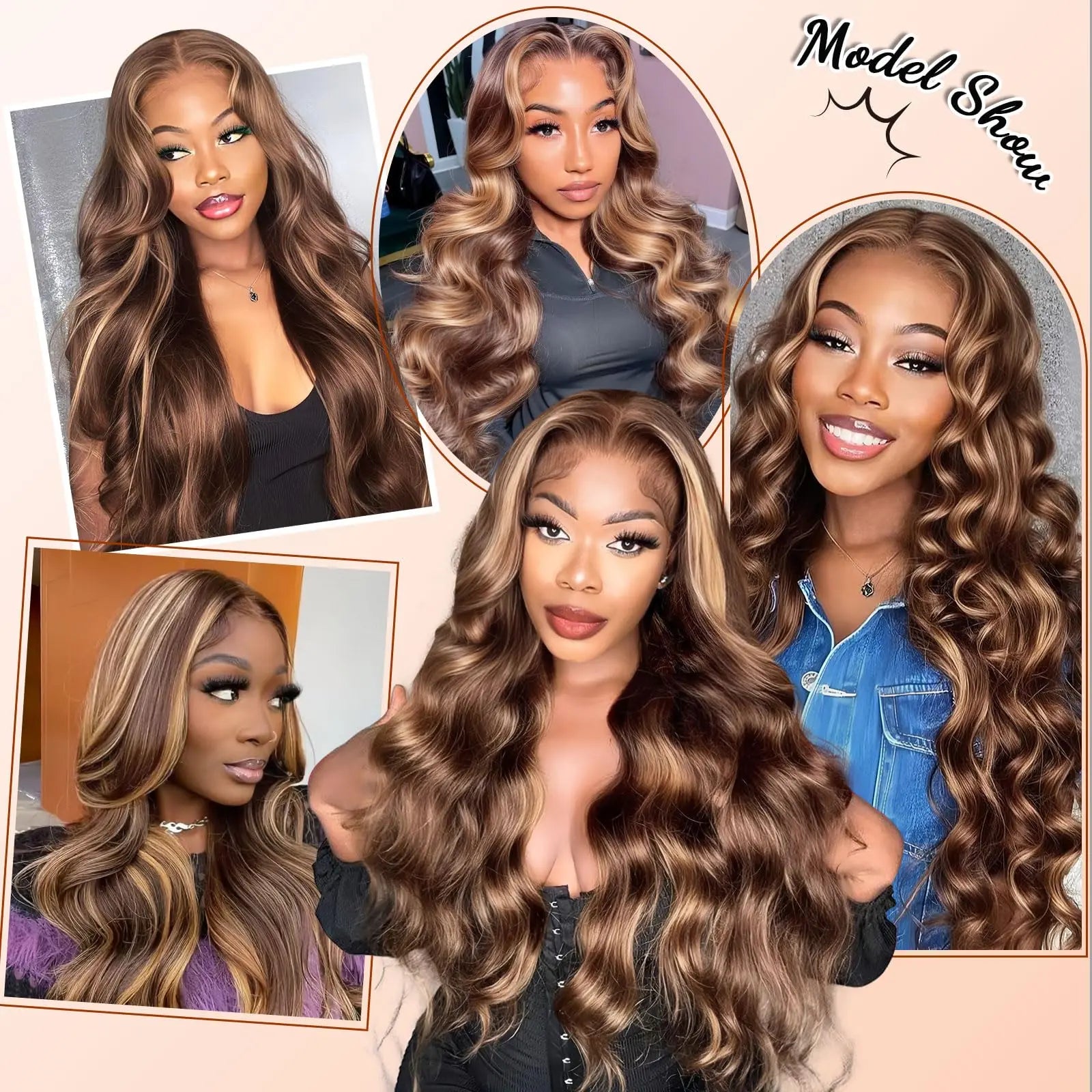 Body Wave 13x4 Hd Transparent Lace Front Wig Colored Highlight Human Hair Wigs For Women Brazilian 4/27 Blonde Pre Plucked Wigs
