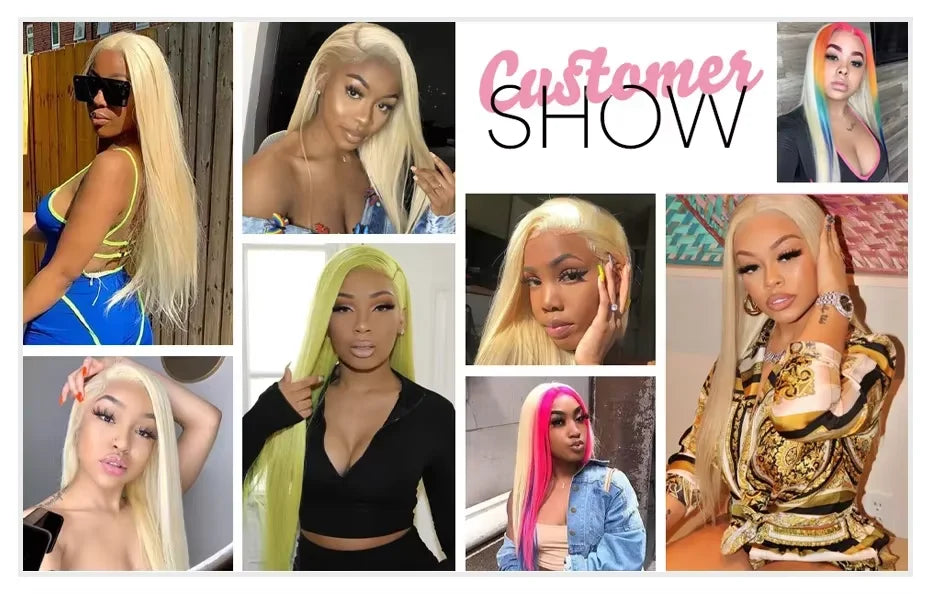 13x6 Hd Lace Frontal Wigs 613 Blonde Straight 100% Human Hair Wig 30 32 Inch Brazilian 200 Density Human Hair Colored Lace Front Pre Plucked Wig