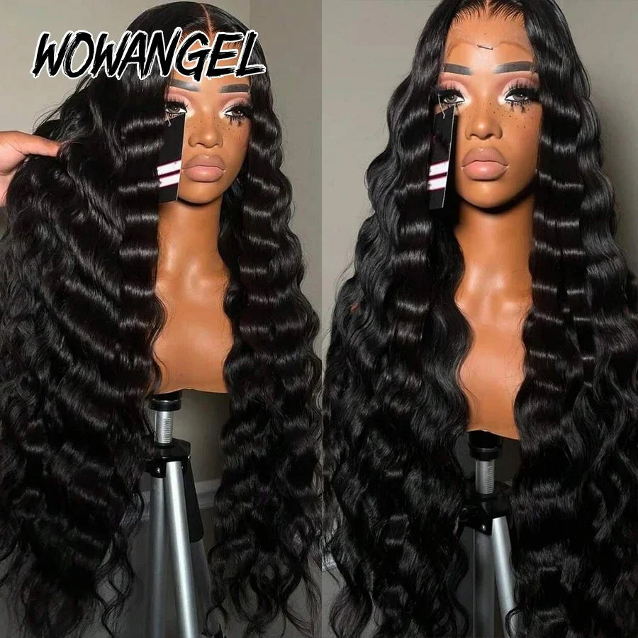 250% Loose Deep Wave Human Hair Wigs Pre Plucked 13x6 HD Full Frontal Wigs 100% Human Hair Curly Lace Front Wigs For Black Women