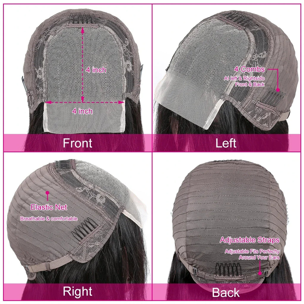 13x6 HD Transparent Straight Lace Front Human Hair Wigs For Women 180% Pre Plucked 4x4 Closure Wig 30 Inch 13x4 Lace Frontal Wig