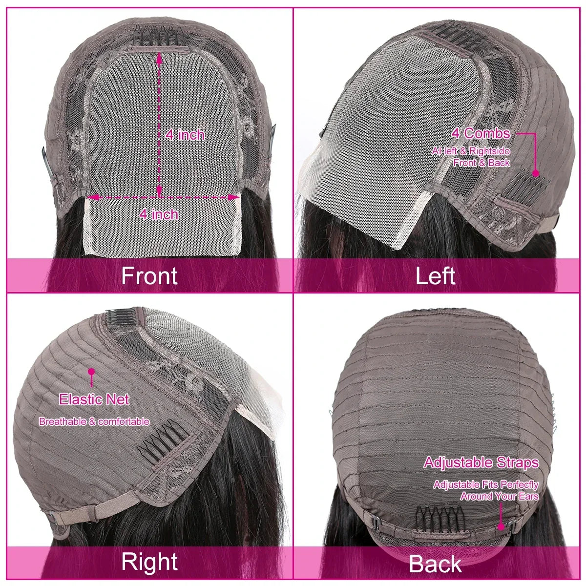 13x6 HD Transparent Straight Lace Front Human Hair Wigs For Women 180% Pre Plucked 4x4 Closure Wig 30 Inch 13x4 Lace Frontal Wig
