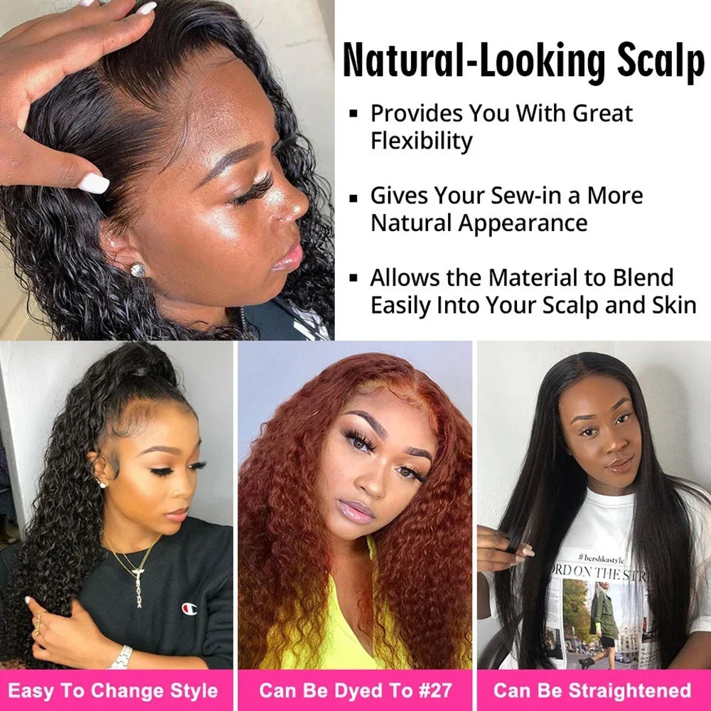 Transparent Remy Deep Wave Lace Front Wig 13x4 13x6 Water Wave Lace Frontal Wig 4X4 Closure Human Hair Wigs For Women Glueless