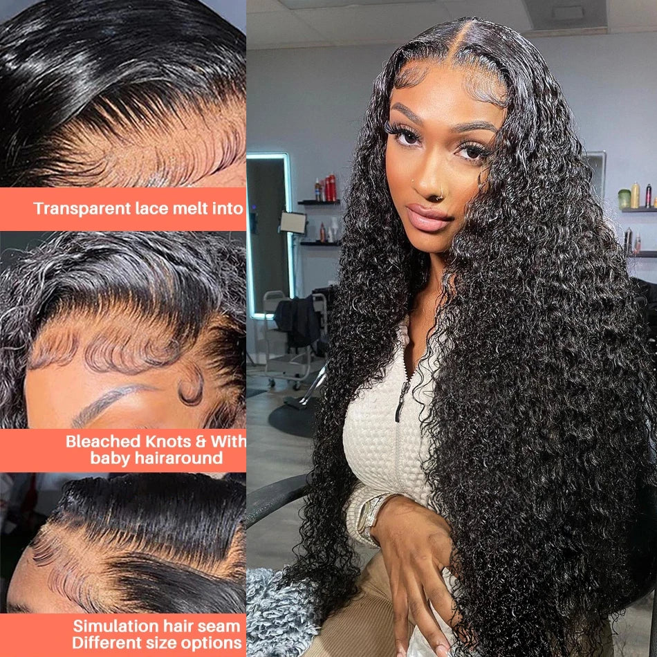 Deep Wave 13x4 13x6 HD Lace Frontal Wig 13x6 Brazilian Kinky Curly Human Hair Wigs Woman Lace Front Human Hair Wig Pre Plucked