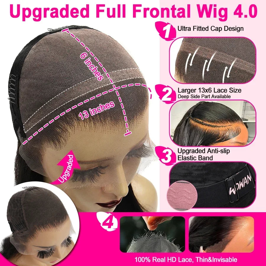 250% Loose Deep Wave Human Hair Wigs Pre Plucked 13x6 HD Full Frontal Wigs 100% Human Hair Curly Lace Front Wigs For Black Women