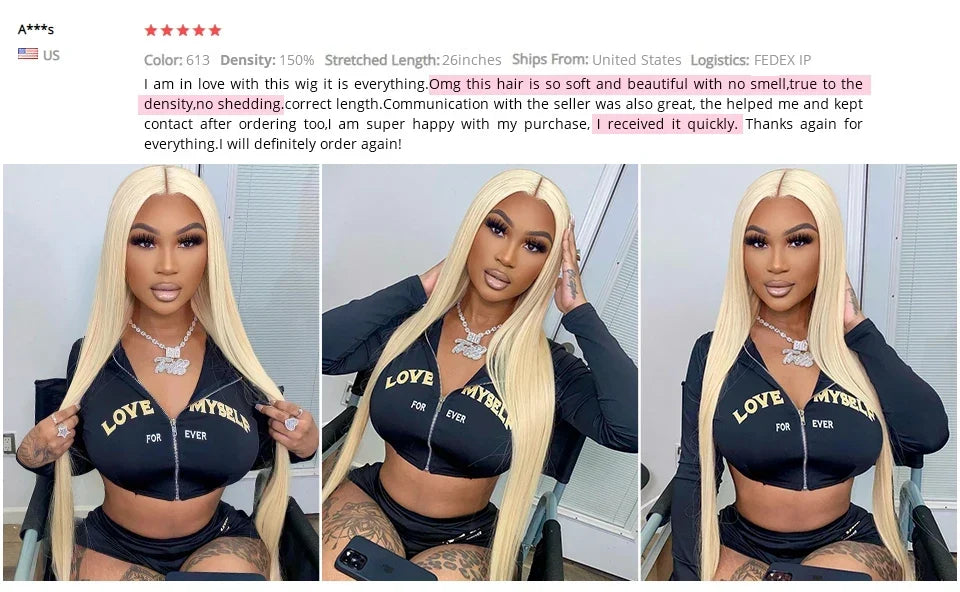 Ishow 613 Full Lace Human Hair Wig Blonde Lace Front Wig Human Hair Full Lace Wig Straight 13x4 Lace Front Human Hair Wig