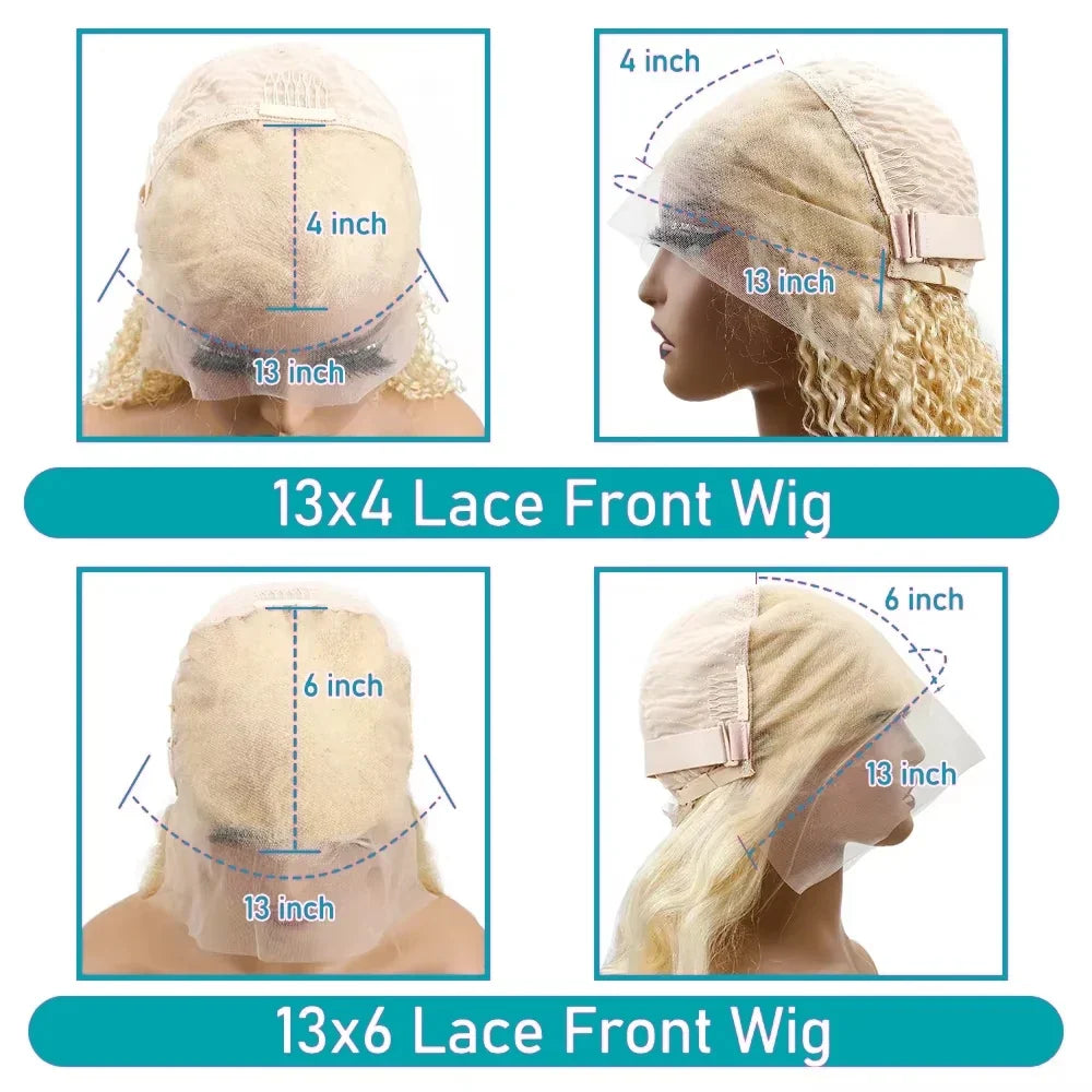 13x4 13x6 HD Transparent Full Lace Frontal Wigs 613 Blonde Colored Straight Human Hair Wig Lace Front Wigs For Women 46 Inches