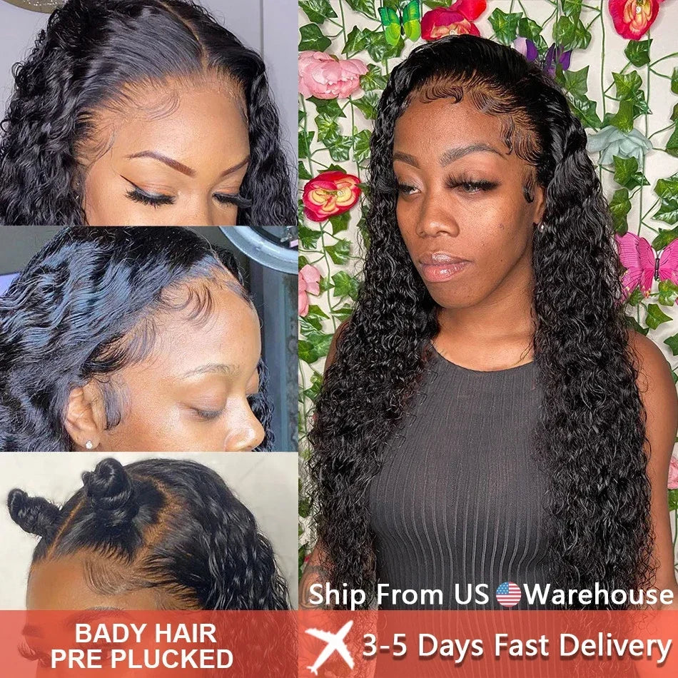 42 Inch Curly Wigs Deep Wave Frontal Wig 13x6 Hd Lace Frontal Wig Brazilian Pre Plucked Glueless 13x4 Human Hair Wigs For Women