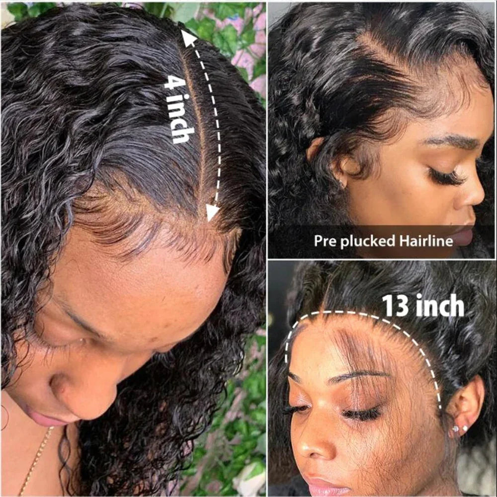 Deep Wave 13x4 13x6 HD Lace Frontal Wig 13x6 Brazilian Kinky Curly Human Hair Wigs Woman Lace Front Human Hair Wig Pre Plucked