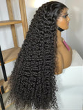 30 inch Burmese Raw Curly 250% Density 13x6 HD Lace Front Human Hair Wigs Deep Wave 13x4 Frontal Wigs Women Glueless Closure Wig