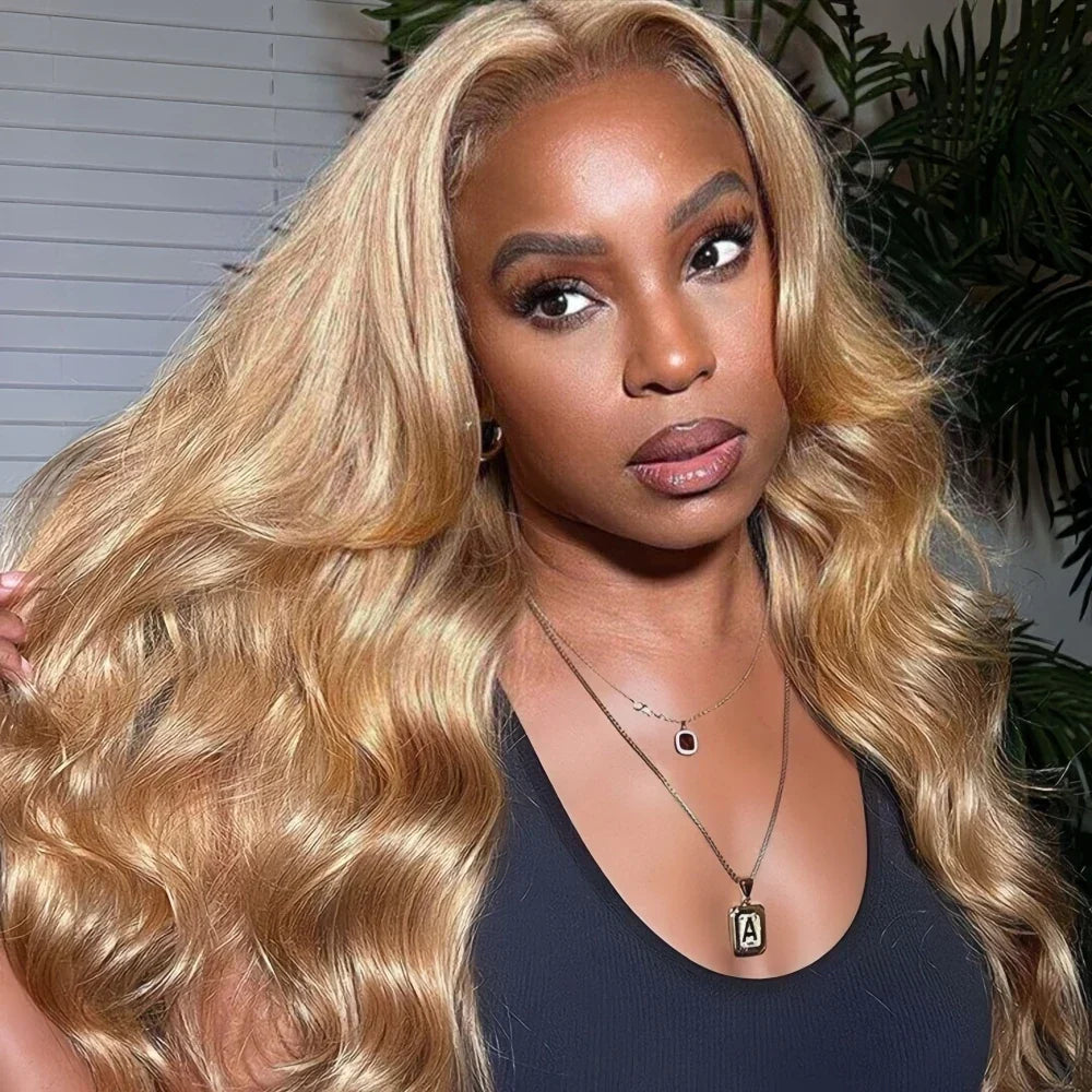 #4 Brown Highlight Human Crochet Hair With String Body Wave Invisible Pre Separated Knotless Crochet Hair Extensions For Braid