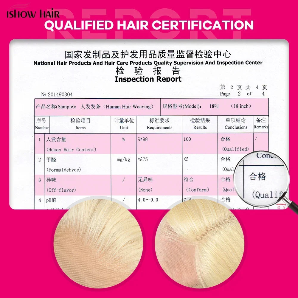 Ishow 613 Full Lace Human Hair Wig Blonde Lace Front Wig Human Hair Full Lace Wig Straight 13x4 Lace Front Human Hair Wig