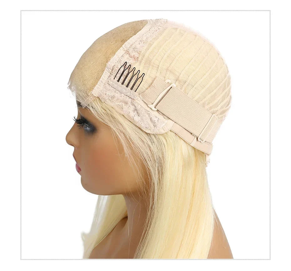 Blonde Preplucked Wigs 613 5x5 Transparent Lace Closure Wig Bone Straight Brazilian Remy Human Hair Lace Wigs For Black Women