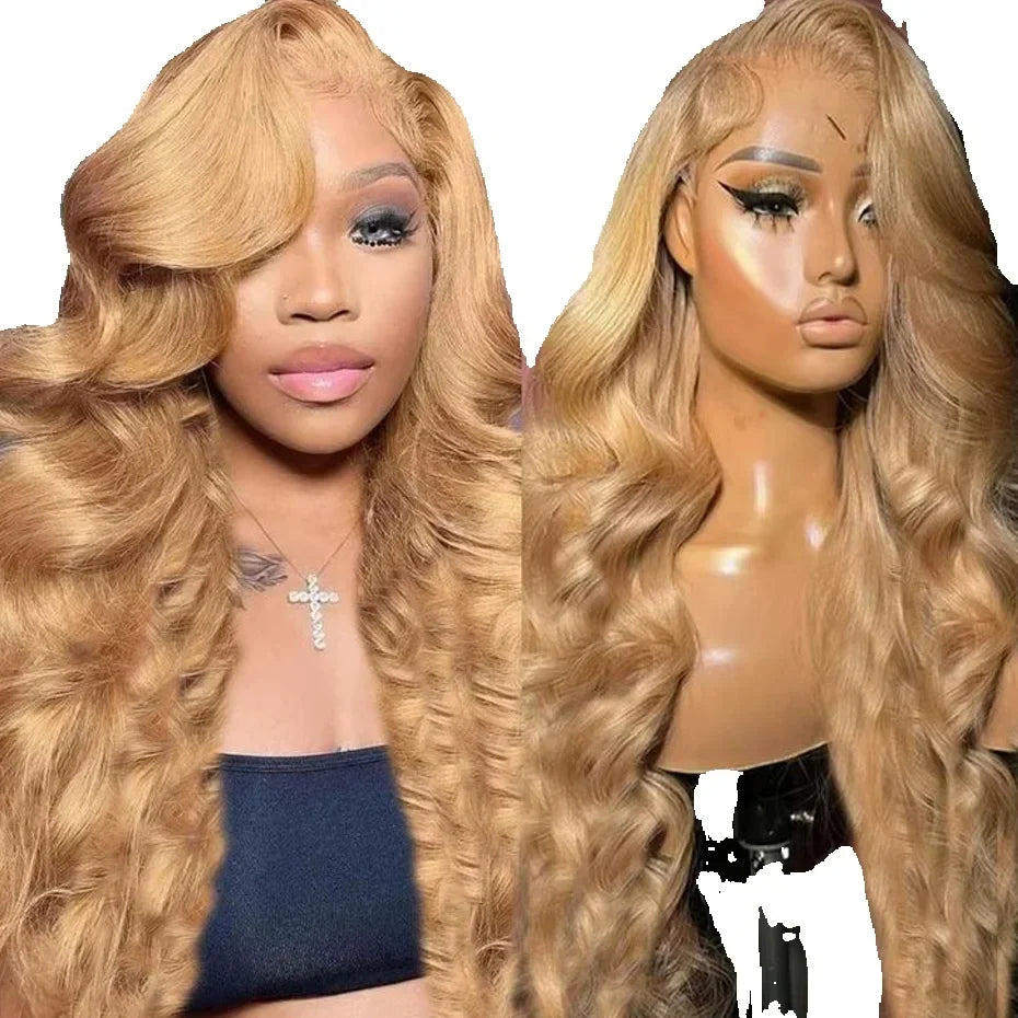 #27 Honey Blonde Wig Human Hair 13x6 Human Hair Lace Frontal Wig 30 Inch Raw Hair Vietnamese Body Wave Lace Front Human Hair Wig