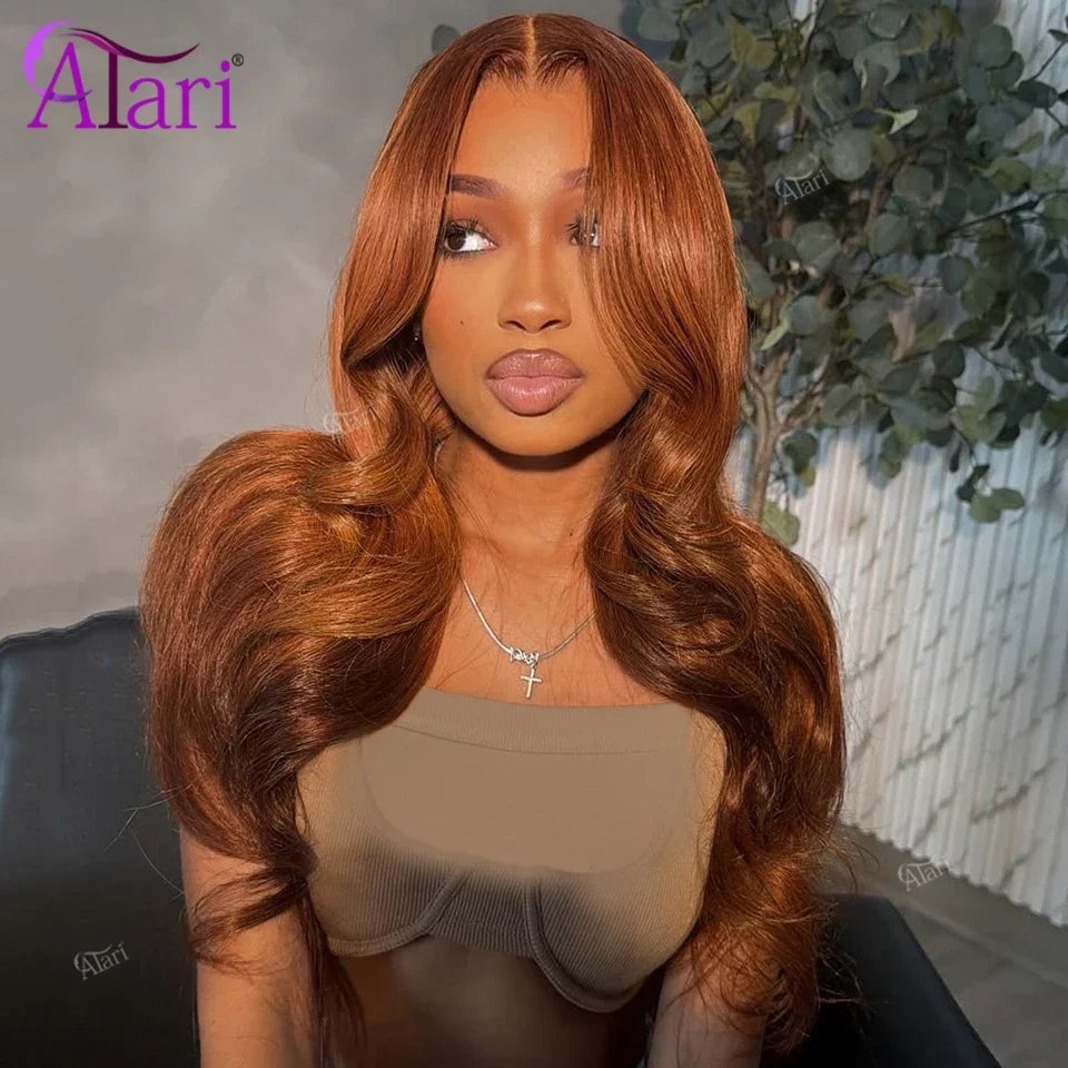 4x4 Copper Ginger Brown Body Wave Closure Wig Transparent 13x4 13x6 Lace Frontal Brazilian Human Hair Wigs for Women Pre Plucked