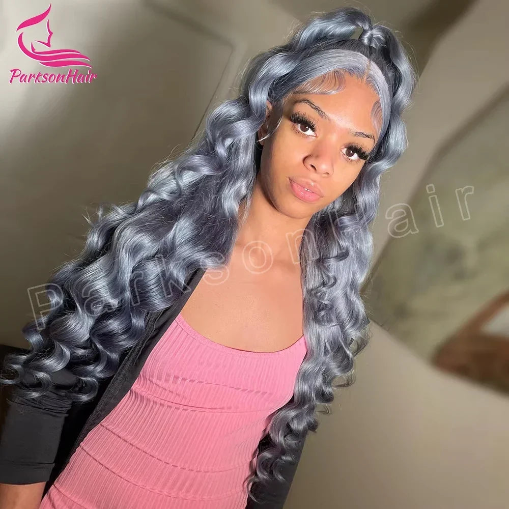 Wear Go Glueless Wig Grey 13x6 HD Transparent Lace Frontal Loose Wave Wigs For Women 613 Colored 13x4 Lace Front Human Hair Wigs
