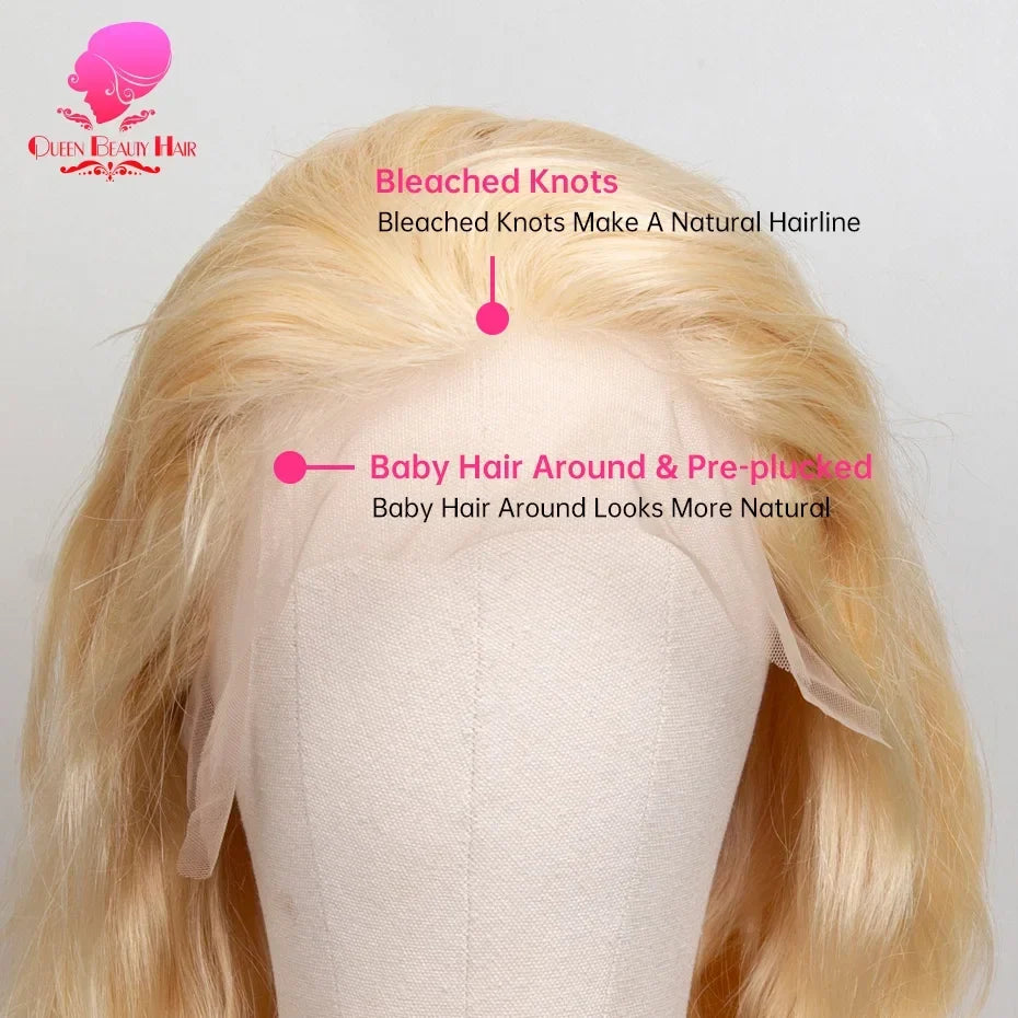 13x6 Lace Frontal Wig 1B 613 Ombre Blonde Full Lace Human Hair Wig Dark Roots Pre Plucked  Lace Front Human Hair Wigs for Women