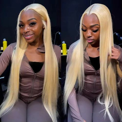 12-40Inch 613 Blonde Straight Human Hair Wigs DIY Colors
